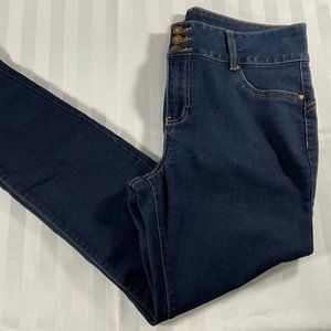 Dark Wash Jeans w/ Two Button Closure
